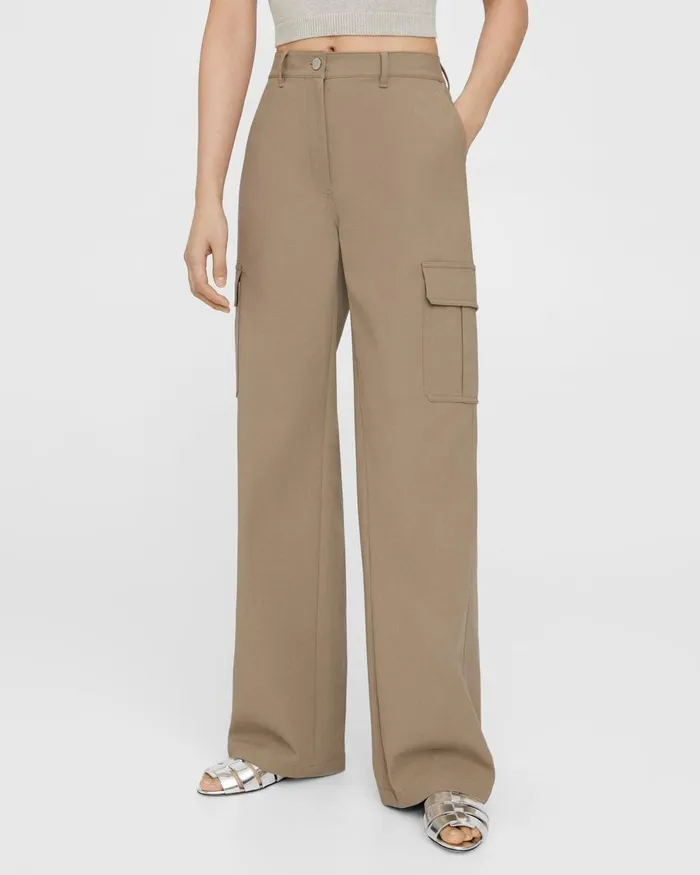 Women Pants Theory Cargo Pant In Neoteric Twill Bark