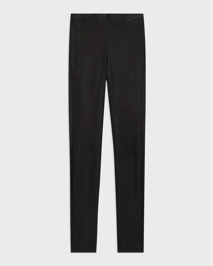 Women Pants Theory HighWaist Legging In Leather Black