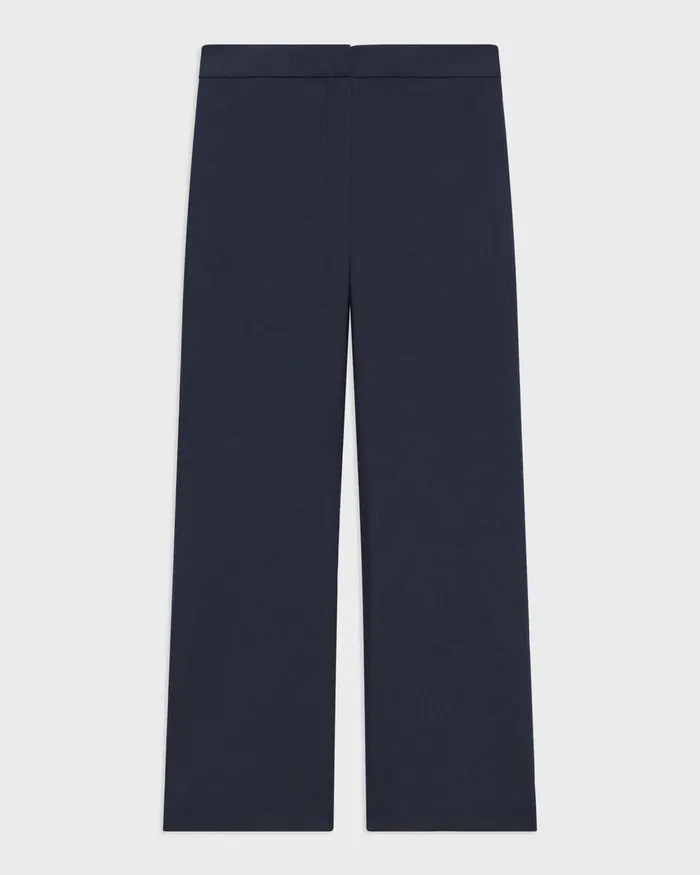 Women Pants Theory Kick Pant In Stretch Cotton Nocturne Navy