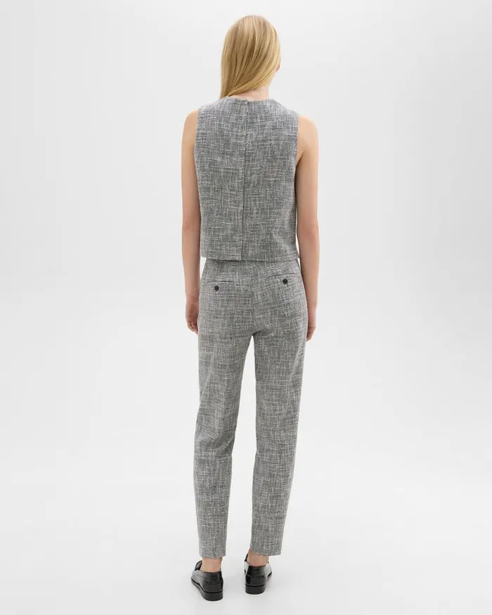 Women Pants Theory Tapered Slim Pant In Canvas Tweed Black Multi
