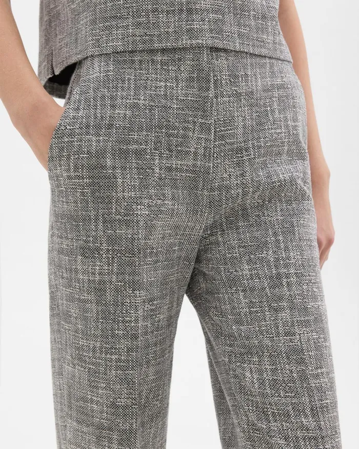 Women Pants Theory Tapered Slim Pant In Canvas Tweed Black Multi