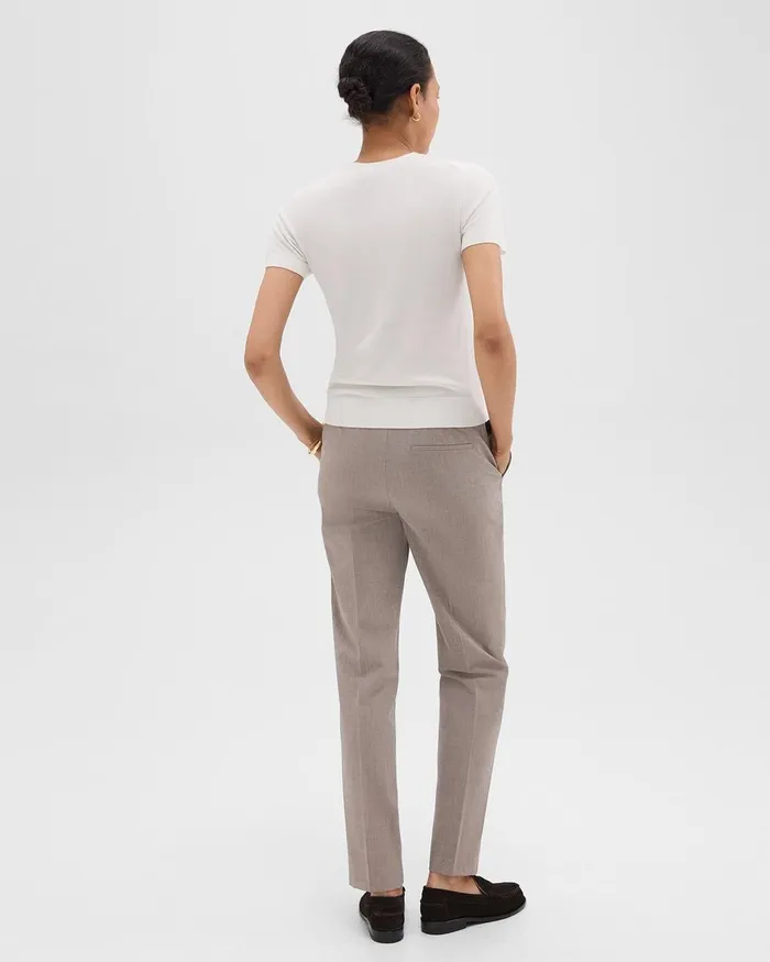 Women Pants Theory Treeca Full Length Pant In Good Wool Cinder Melange