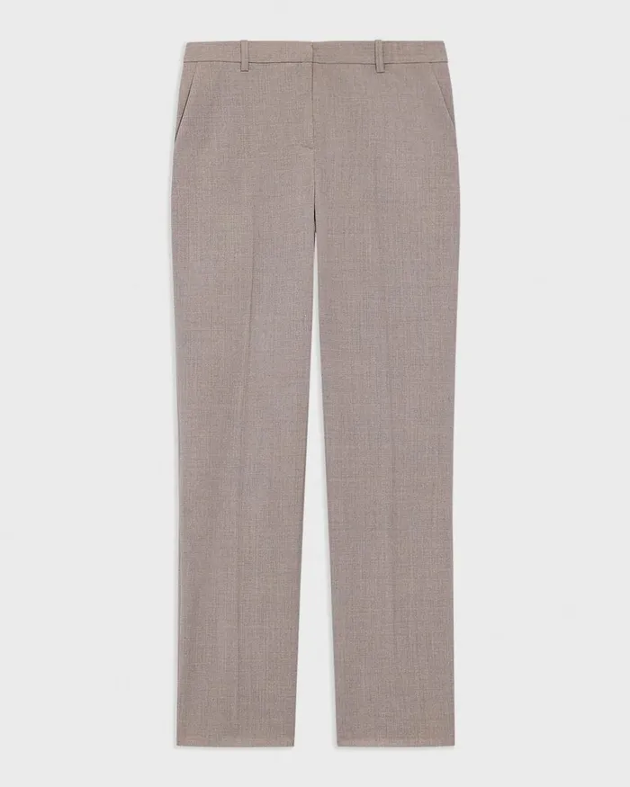 Women Pants Theory Treeca Full Length Pant In Good Wool Cinder Melange