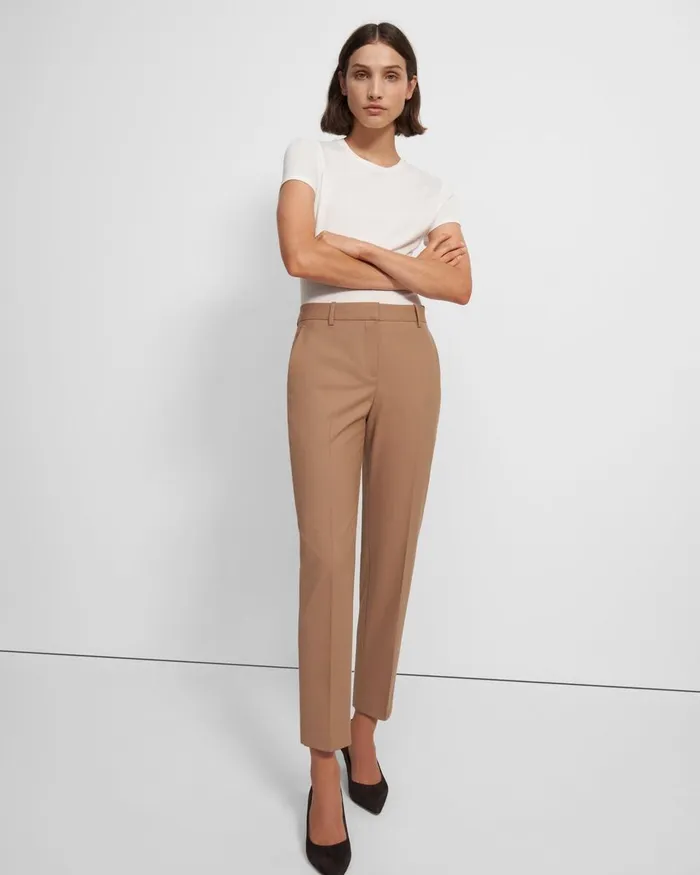 Women Pants Theory Treeca Pant In Good Wool Camel
