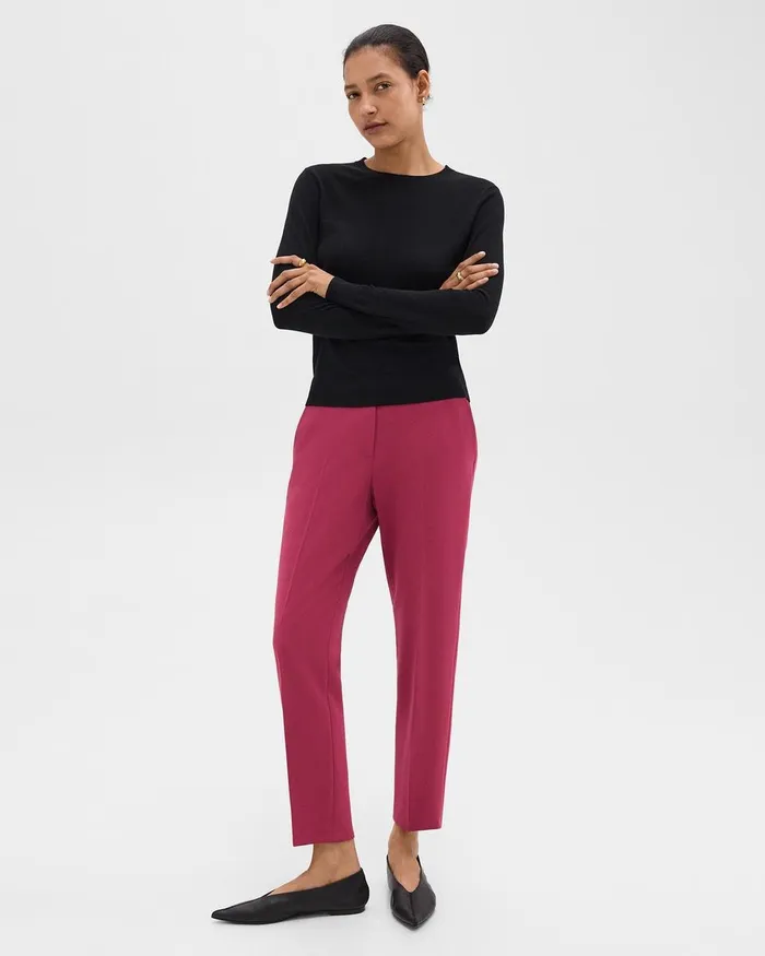 Women Pants Theory Treeca PullOn Pant In Admiral Crepe Deep Rose
