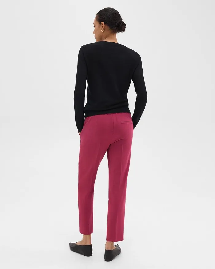 Women Pants Theory Treeca PullOn Pant In Admiral Crepe Deep Rose
