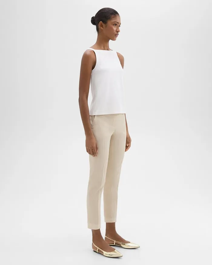Women Pants Theory Treeca PullOn Pant In Good Linen Straw