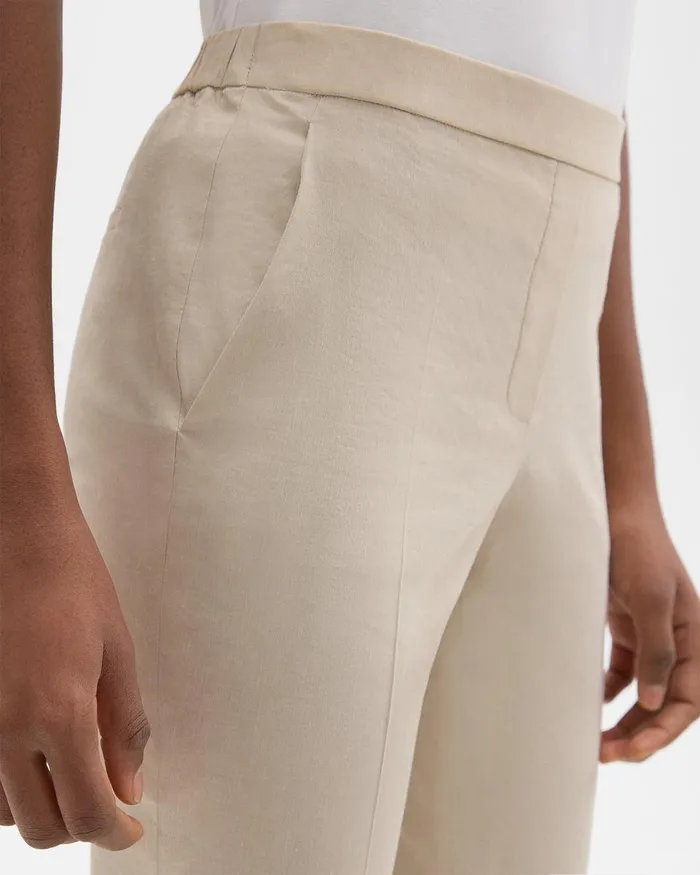 Women Pants Theory Treeca PullOn Pant In Good Linen Straw