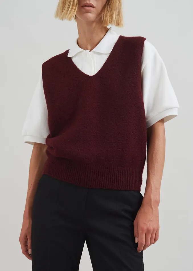 Women Pavia Knit Vest 8211 Burgundy The Frankie Shop Knitwear