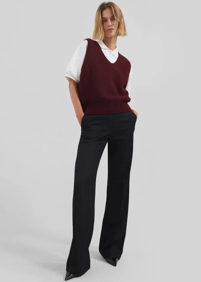 Women Pavia Knit Vest 8211 Burgundy The Frankie Shop Knitwear