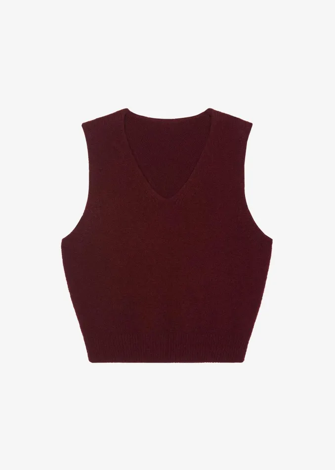 Women Pavia Knit Vest 8211 Burgundy The Frankie Shop Knitwear