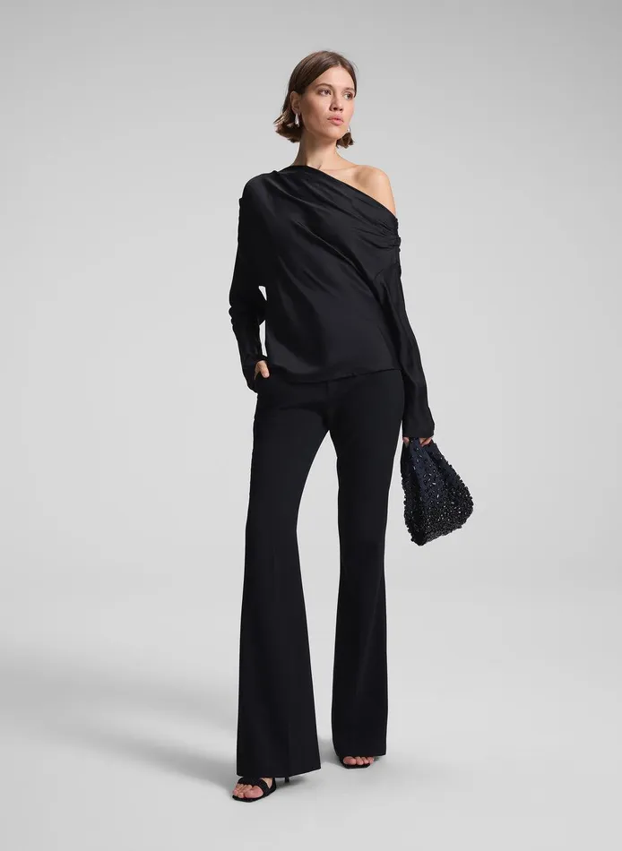 Women Piper Satin Top Black ALC Tops