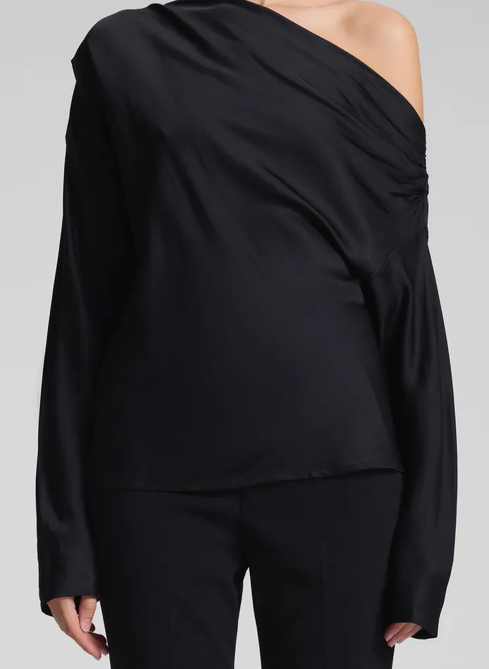 Women Piper Satin Top Black ALC Tops