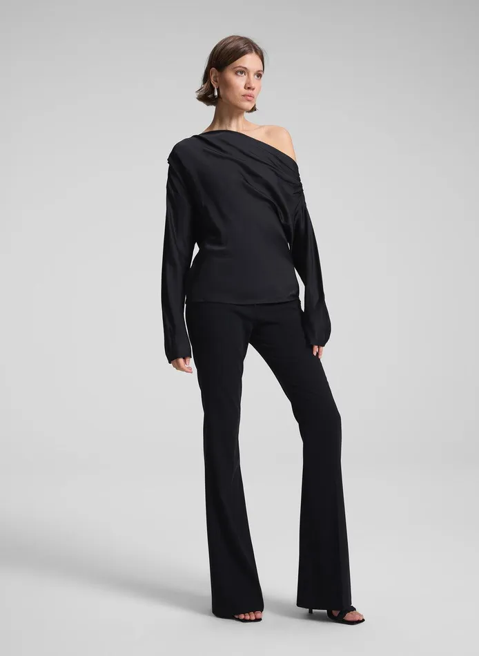 Women Piper Satin Top Black ALC Tops