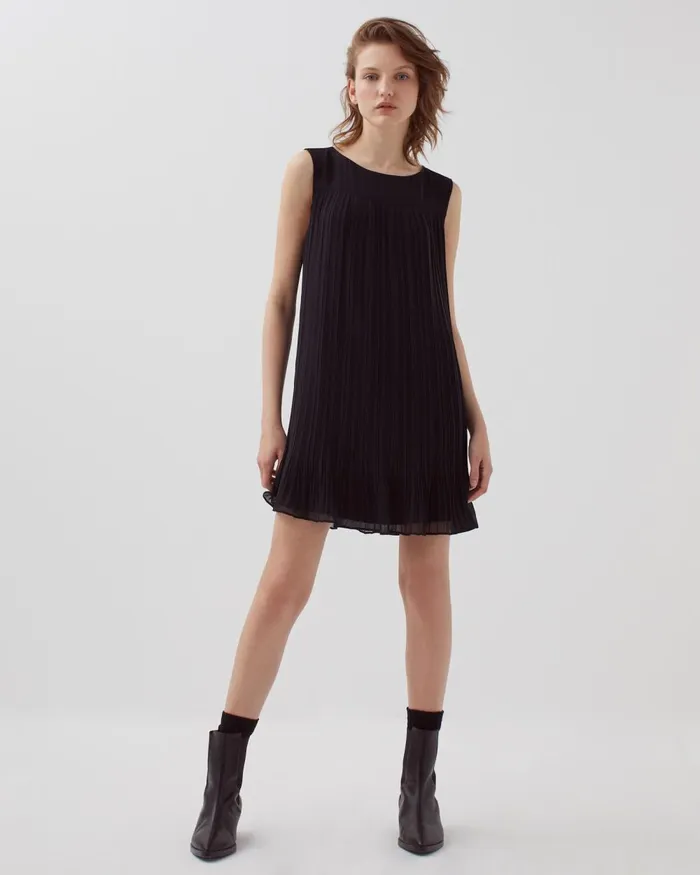 Women Pleated Mini Dress Black Beauty Comptoir Des Cotonniers Dresses and Jumpsuits Women Pleated Mini Dress Black Beauty Comptoir Des Cotonniers Dresses and Jumpsuits