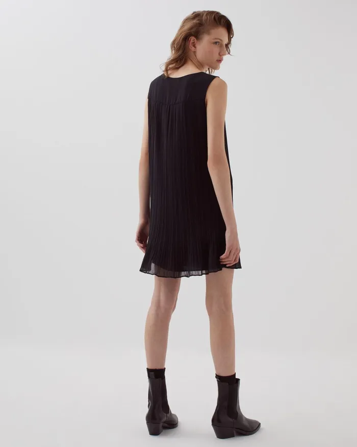 Women Pleated Mini Dress Black Beauty Comptoir Des Cotonniers Dresses and Jumpsuits Women Pleated Mini Dress Black Beauty Comptoir Des Cotonniers Dresses and Jumpsuits