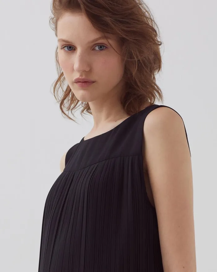 Women Pleated Mini Dress Black Beauty Comptoir Des Cotonniers Dresses and Jumpsuits Women Pleated Mini Dress Black Beauty Comptoir Des Cotonniers Dresses and Jumpsuits