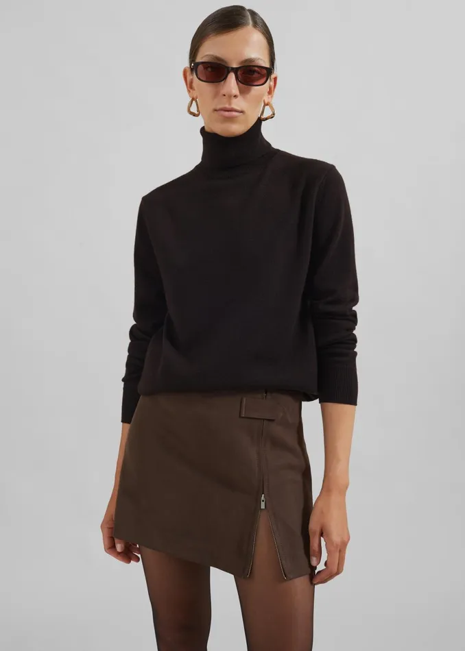 Women Polly Faux Suede Mini Skirt 8211 Brown The Frankie Shop Bottoms