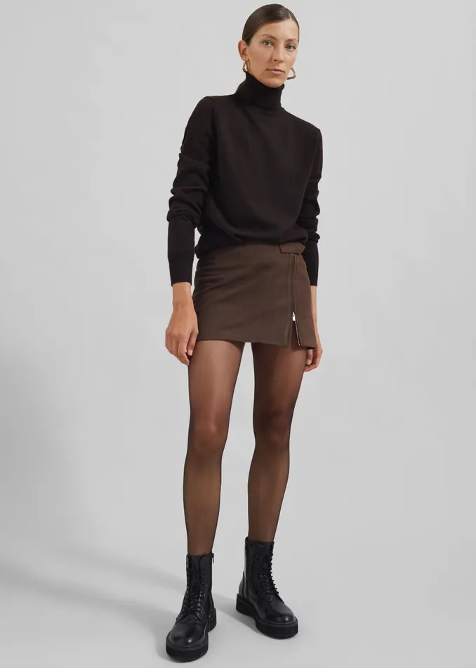 Women Polly Faux Suede Mini Skirt 8211 Brown The Frankie Shop Bottoms