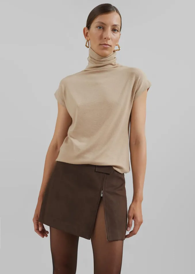 Women Polly Faux Suede Mini Skirt 8211 Brown The Frankie Shop Bottoms