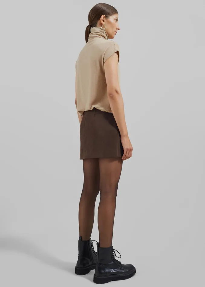 Women Polly Faux Suede Mini Skirt 8211 Brown The Frankie Shop Bottoms