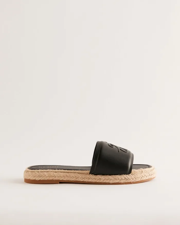 Women PORTIYA 8211 Leather Espadrille Flatform Slider Sandals Black Ted Baker Sandals and Sliders Women PORTIYA 8211 Leather Espadrille Flatform Slider Sandals Black Ted Baker Sandals and Sliders