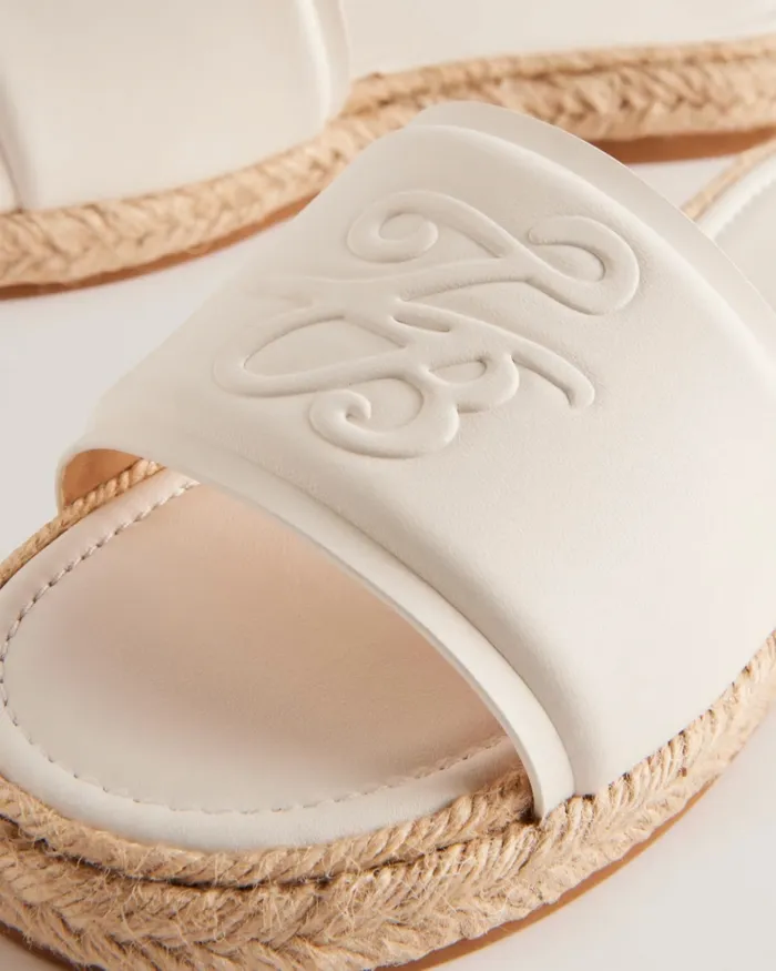 Women PORTIYA 8211 Leather Espadrille Flatform Slider Sandals White Ted Baker Sandals and Sliders Women PORTIYA 8211 Leather Espadrille Flatform Slider Sandals White Ted Baker Sandals and Sliders