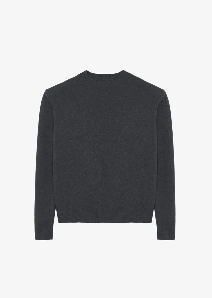 Women Rafaela Padded Knit Sweater 8211 Dark Grey Melange The Frankie Shop Knitwear