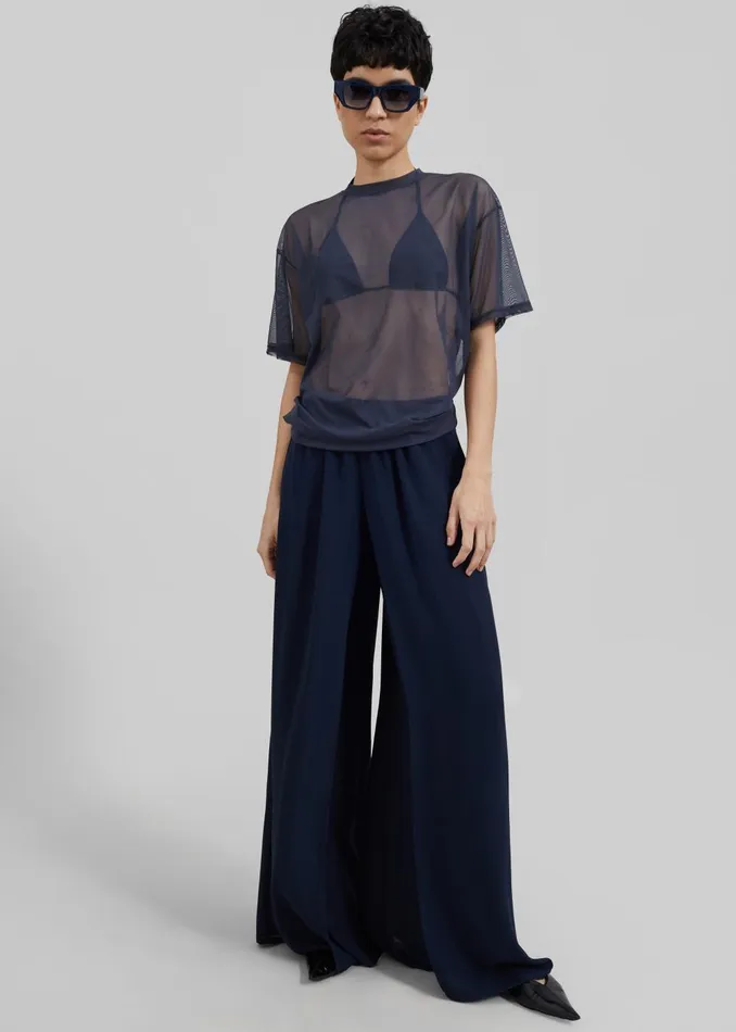 Women Ramy Mesh Tee 8211 Navy The Frankie Shop Tops