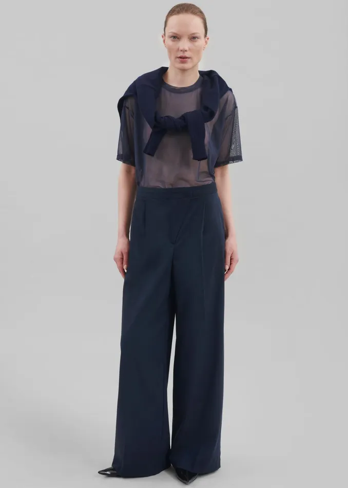 Women Ramy Mesh Tee 8211 Navy The Frankie Shop Tops
