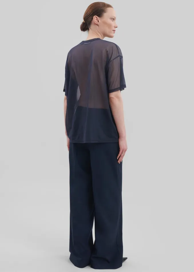 Women Ramy Mesh Tee 8211 Navy The Frankie Shop Tops