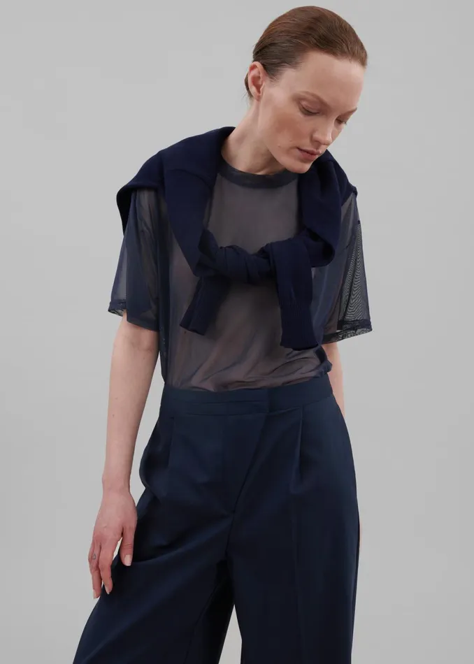 Women Ramy Mesh Tee 8211 Navy The Frankie Shop Tops
