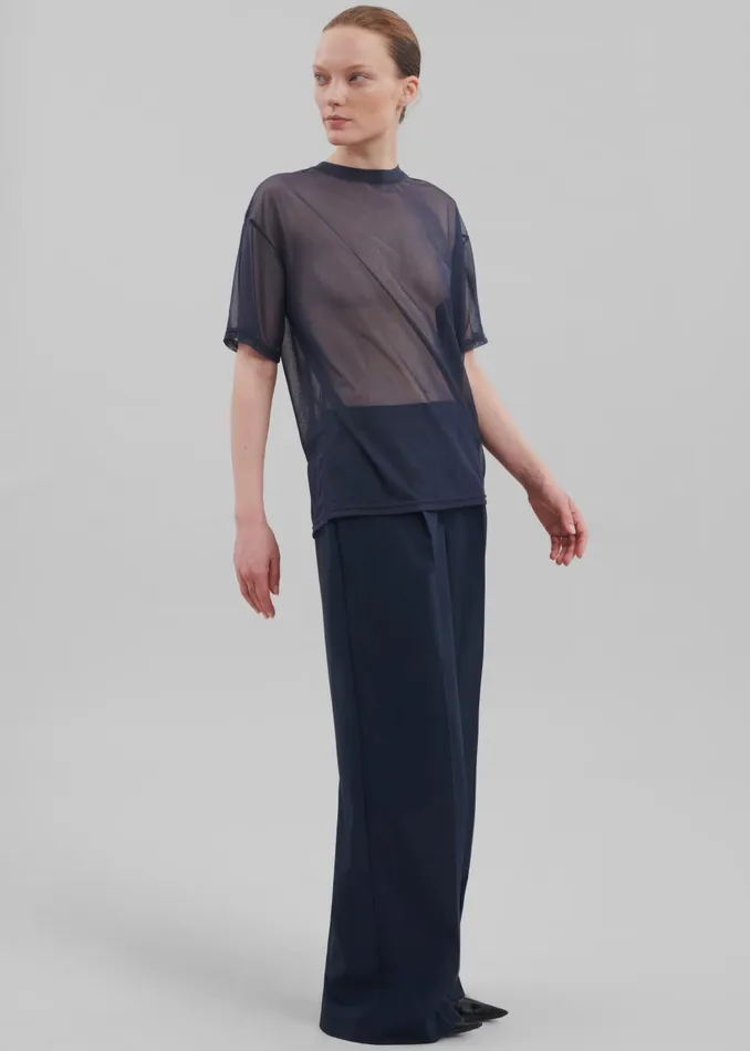 Women Ramy Mesh Tee 8211 Navy The Frankie Shop Tops