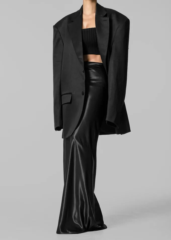 Women Renesmee Satin Skirt 8211 Black The Frankie Shop Bottoms