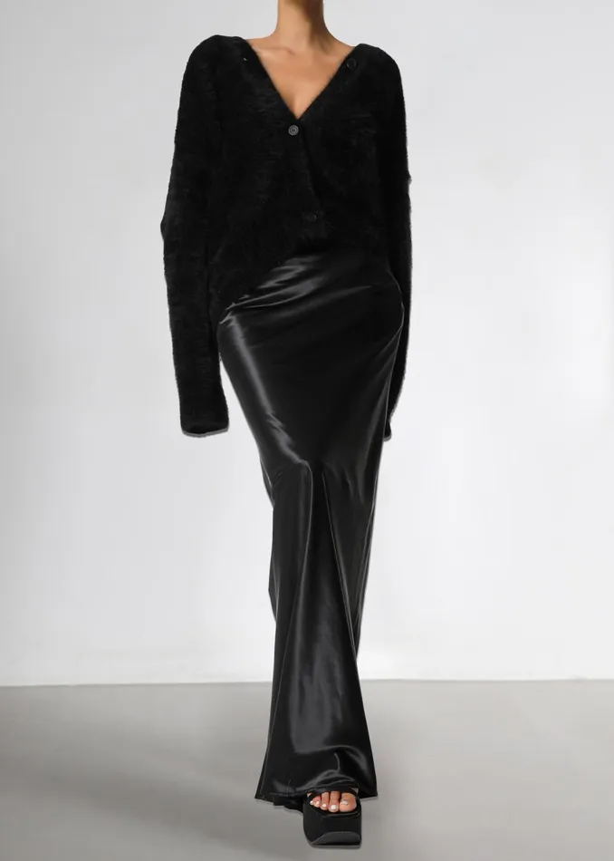 Women Renesmee Satin Skirt 8211 Black The Frankie Shop Bottoms