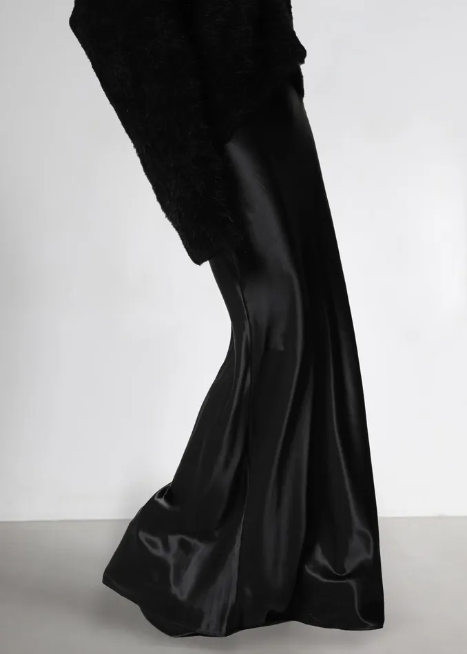 Women Renesmee Satin Skirt 8211 Black The Frankie Shop Bottoms