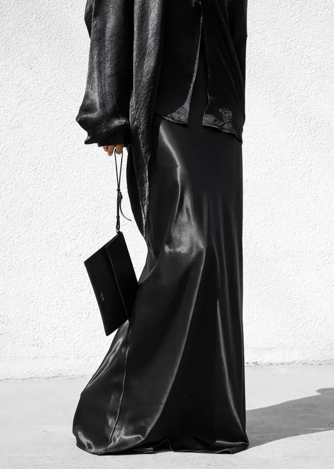 Women Renesmee Satin Skirt 8211 Black The Frankie Shop Bottoms