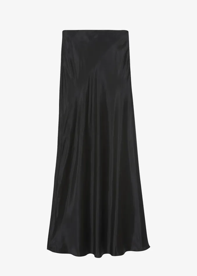 Women Renesmee Satin Skirt 8211 Black The Frankie Shop Bottoms