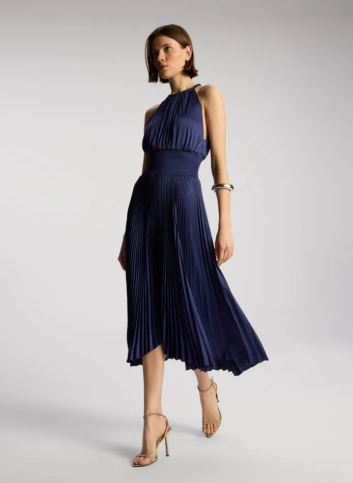 Women Renzo II Satin Pleated Dress Riviera ALC Dresses