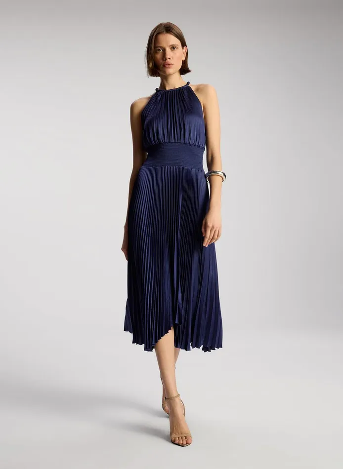 Women Renzo II Satin Pleated Dress Riviera ALC Dresses