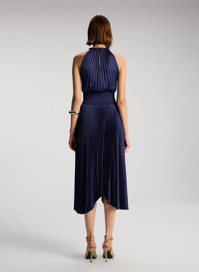Women Renzo II Satin Pleated Dress Riviera ALC Dresses