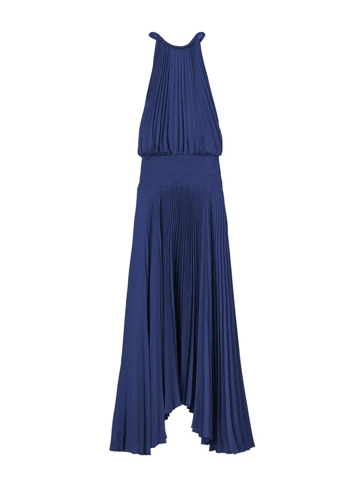 Women Renzo II Satin Pleated Dress Riviera ALC Dresses