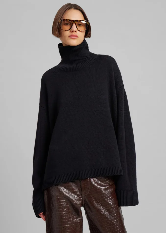 Women Rhea Trapeze Turtleneck 8211 Black The Frankie Shop Knitwear