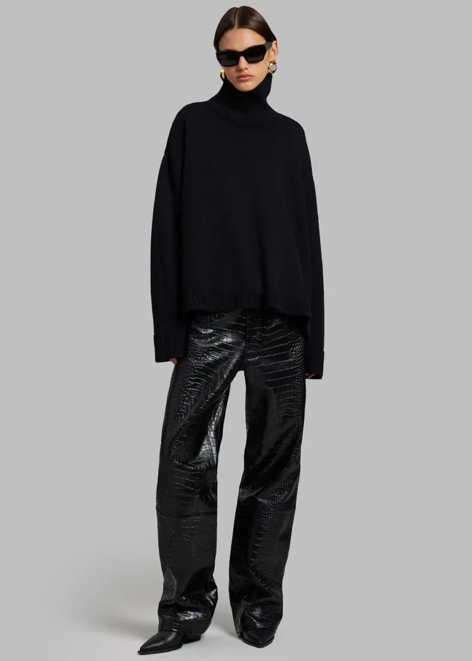 Women Rhea Trapeze Turtleneck 8211 Black The Frankie Shop Knitwear