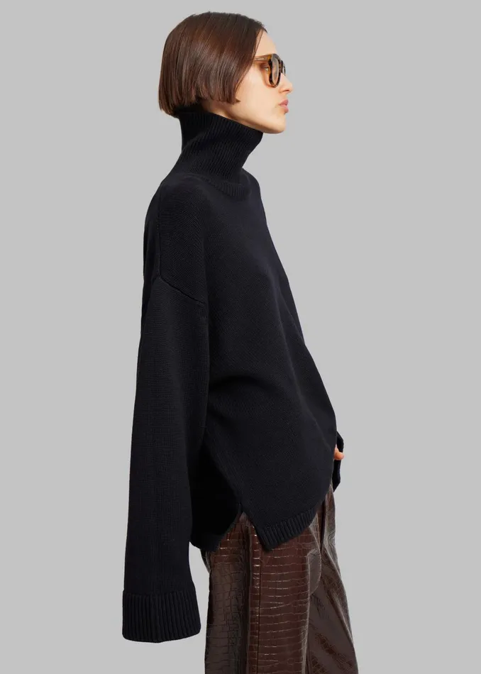 Women Rhea Trapeze Turtleneck 8211 Black The Frankie Shop Knitwear