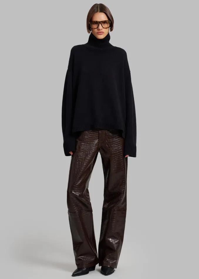 Women Rhea Trapeze Turtleneck 8211 Black The Frankie Shop Knitwear