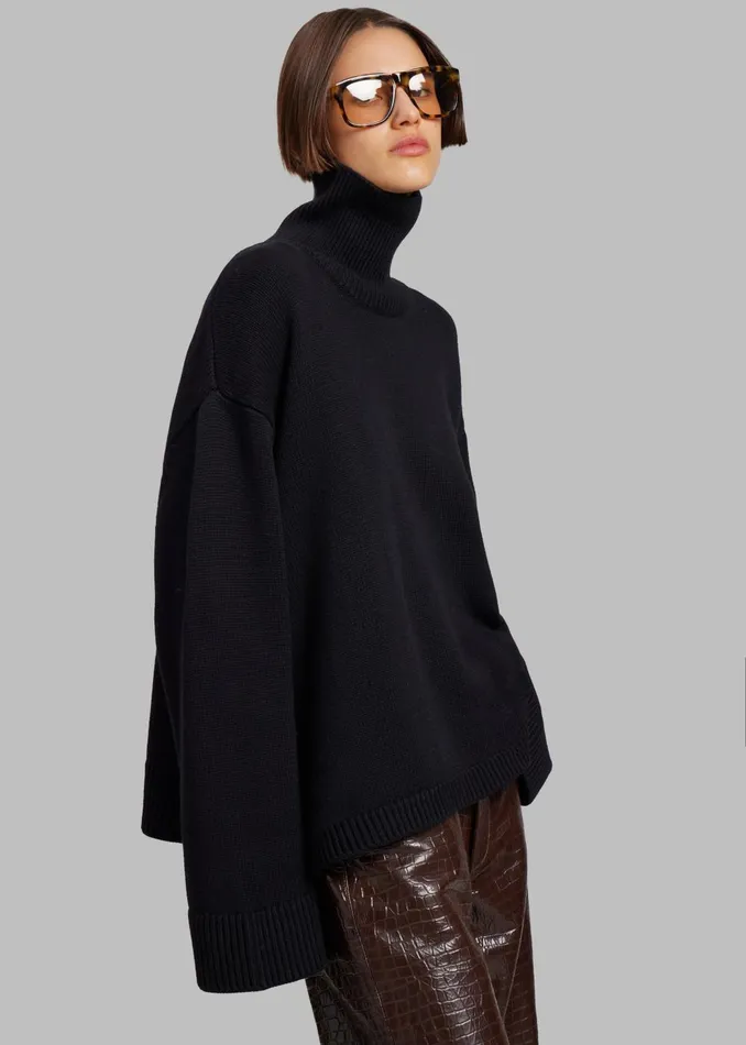 Women Rhea Trapeze Turtleneck 8211 Black The Frankie Shop Knitwear
