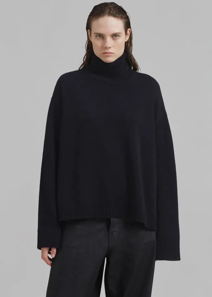 Women Rhea Trapeze Turtleneck 8211 Black The Frankie Shop Knitwear