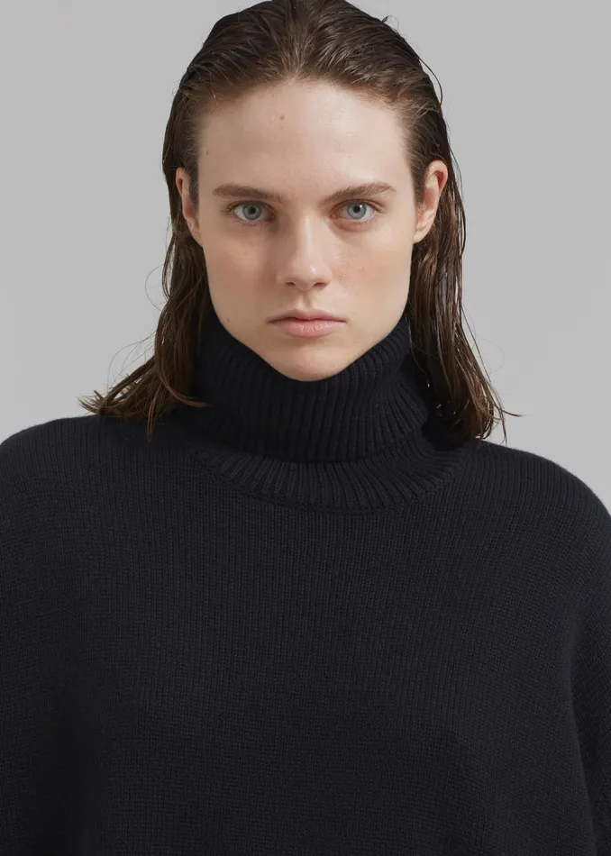 Women Rhea Trapeze Turtleneck 8211 Black The Frankie Shop Knitwear