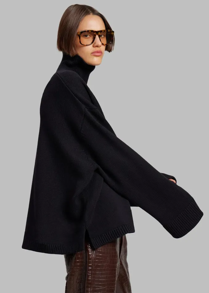 Women Rhea Trapeze Turtleneck 8211 Black The Frankie Shop Knitwear